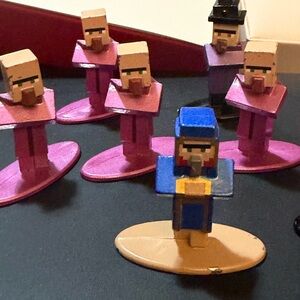 Minecraft Lot of 8 Diecast Mini Figures Jada Toys Nano Metal Figures 1.5"